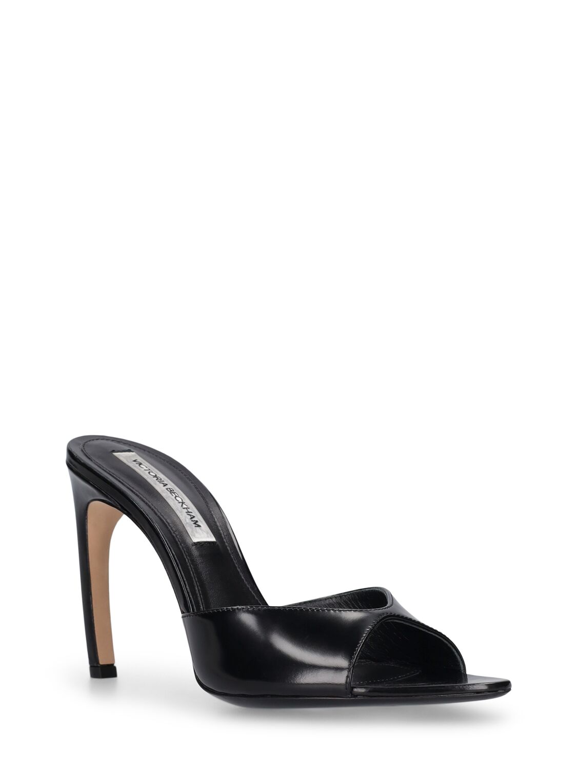 Shop Victoria Beckham 105mm Leather Mules In Black