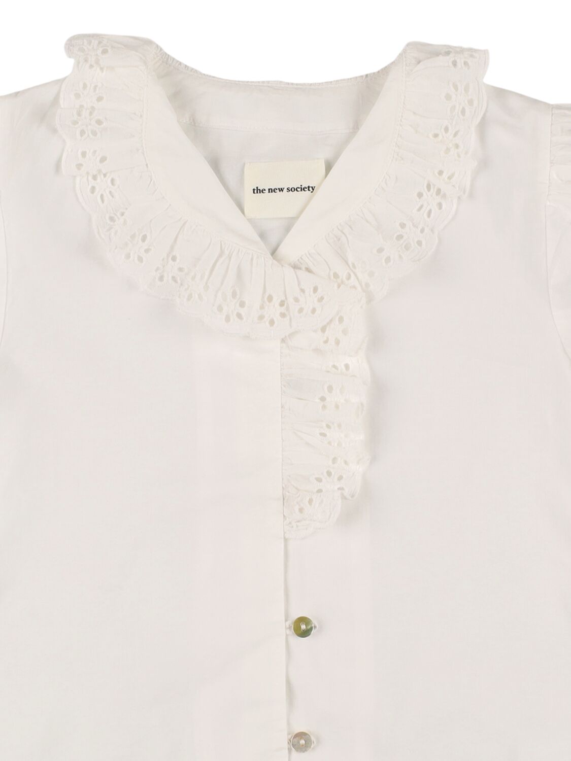 Shop The New Society Embroidered Cotton Poplin Shirt In Off White