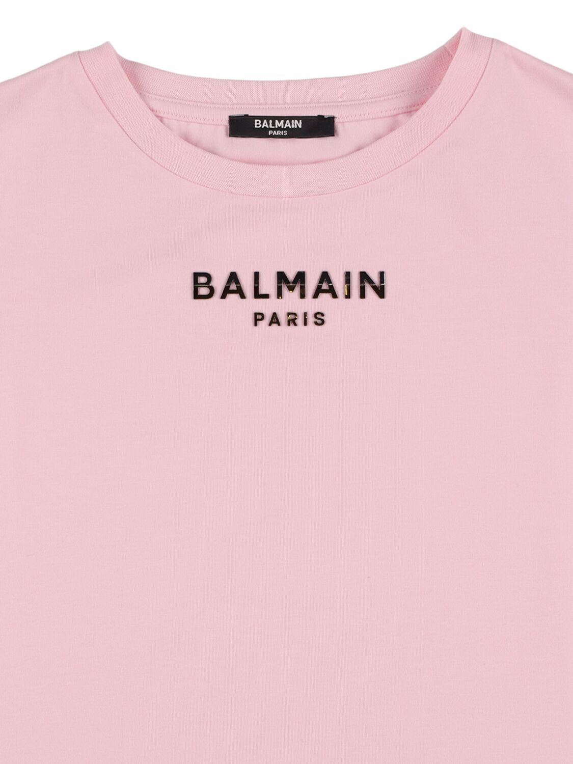 Shop Balmain Organic Cotton Jersey T-shirt In Pink