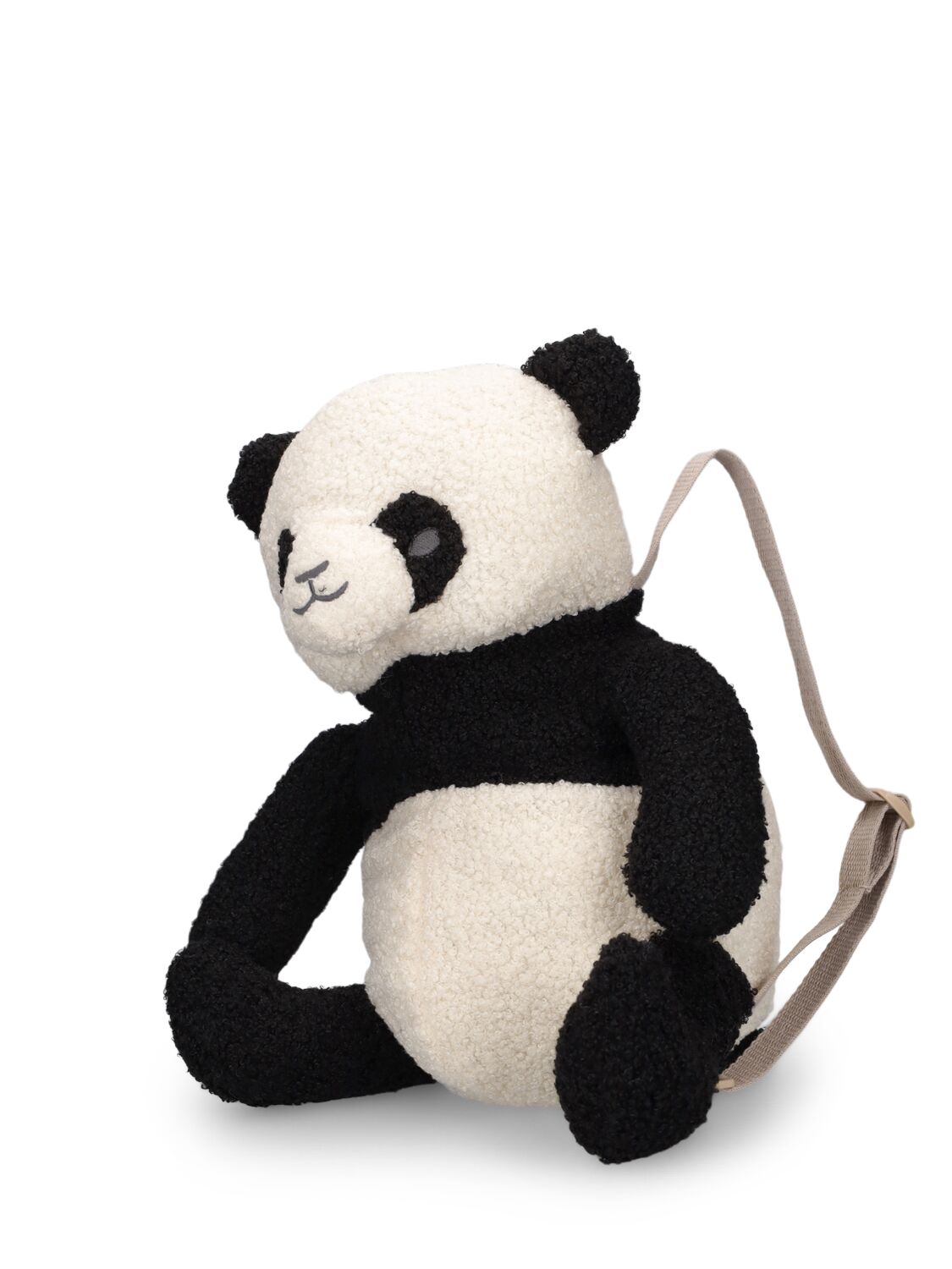 Shop Konges Sløjd Panda Teddy Backpack In White,black