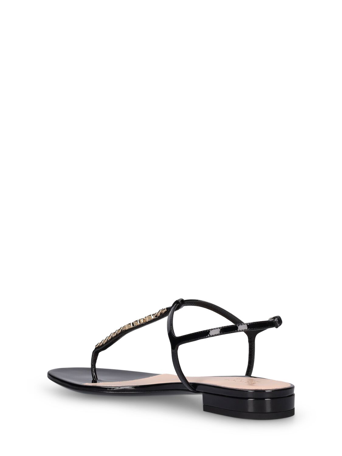 Shop Gucci 15mm Signoria Leather Thong Sandals In Black