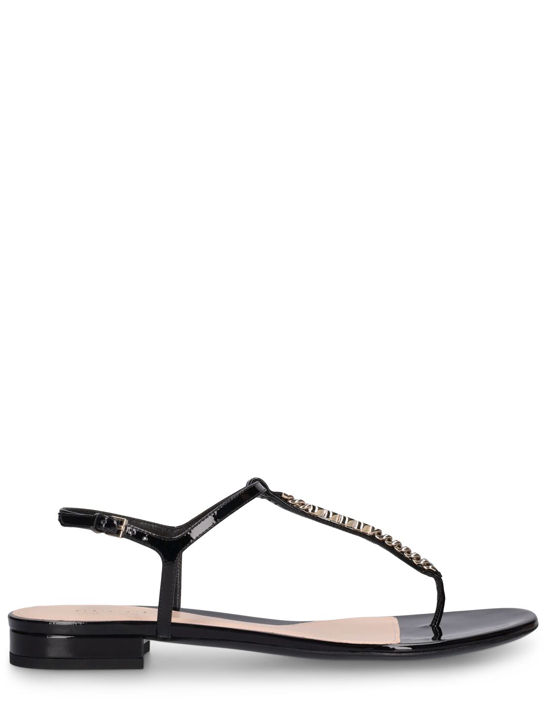 Shop Gucci 15mm Signoria Leather Thong Sandals In Black