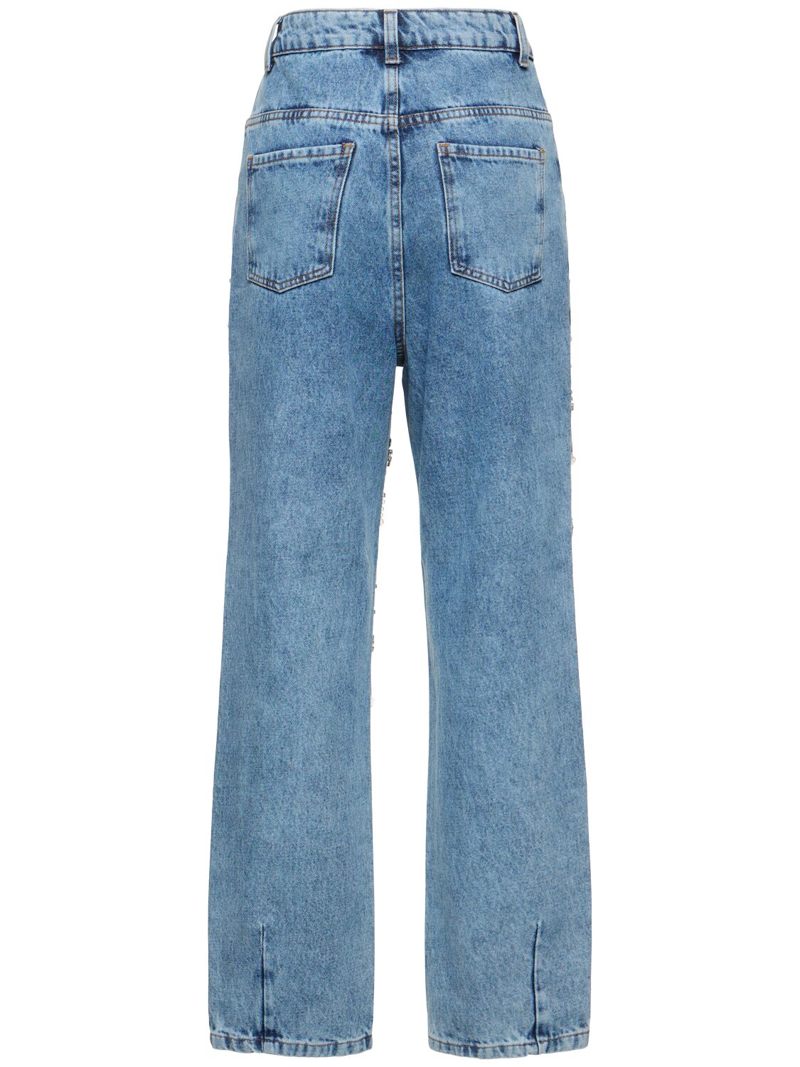 Shop Patbo Embellished Straight Leg Jeans In Blue