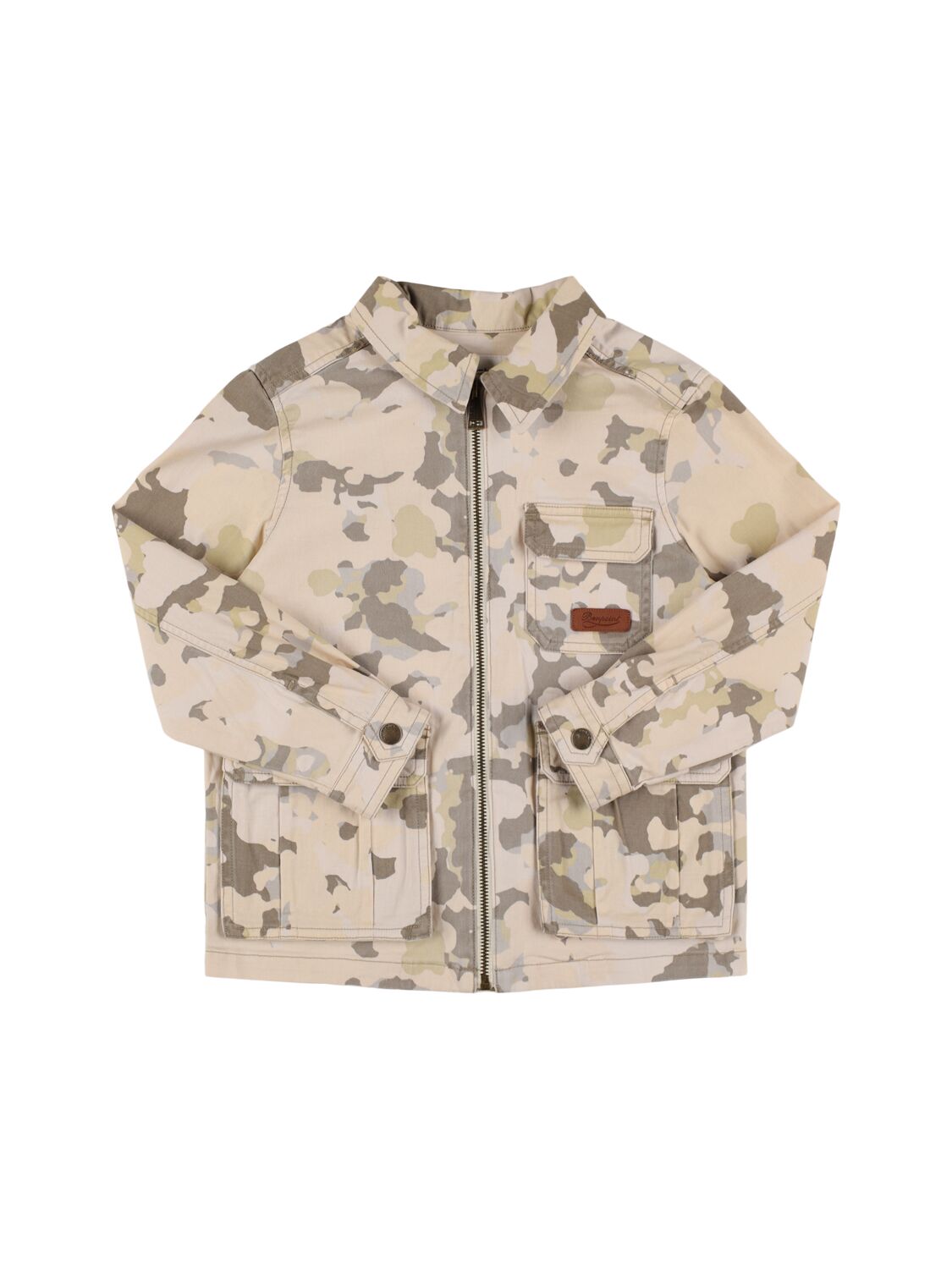 Bonpoint Kids' All Over Print Cotton Jacket In Beige