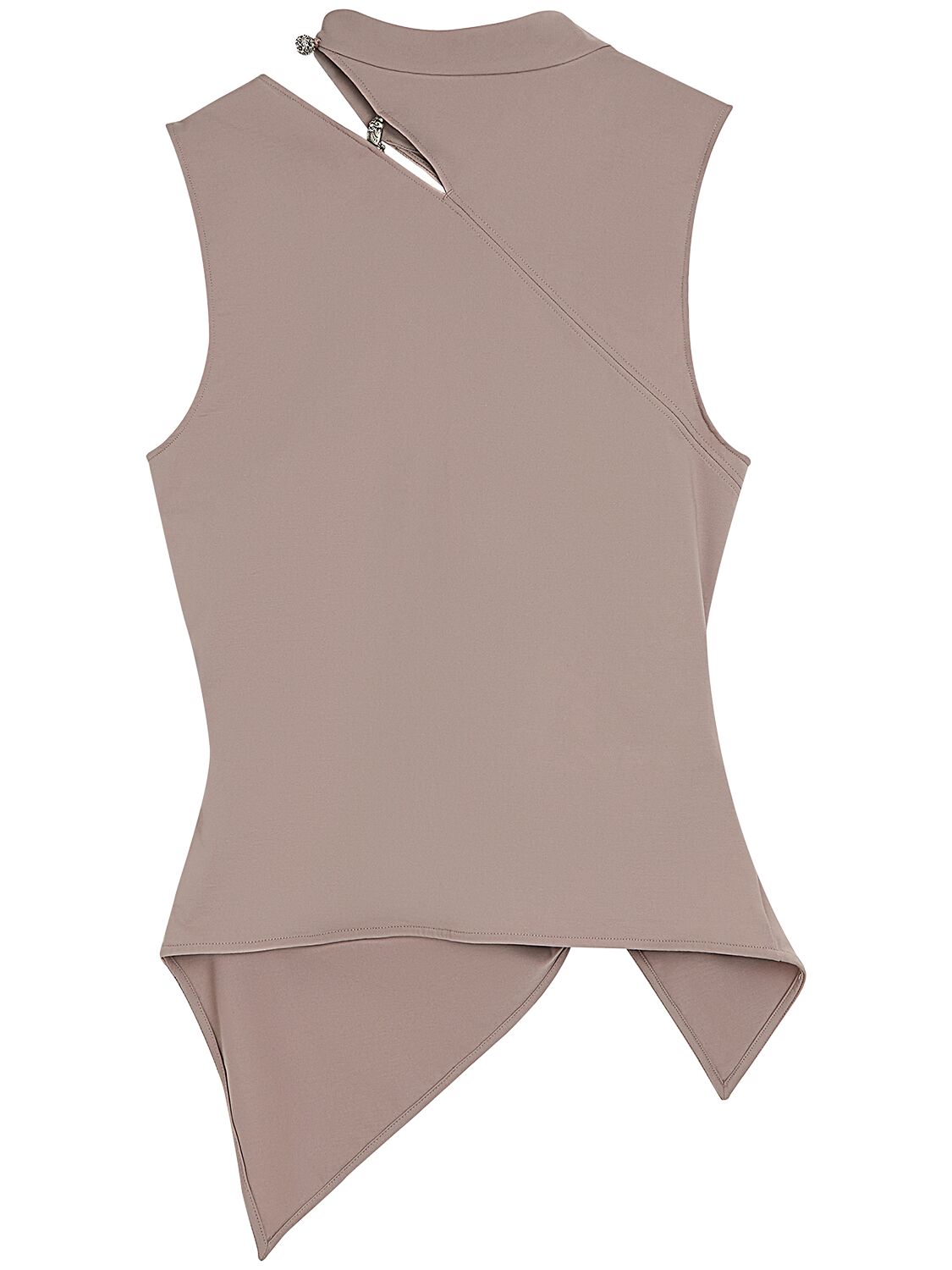 Shop Mithridate Asymmetrical Cutout Jersey Top In Khaki