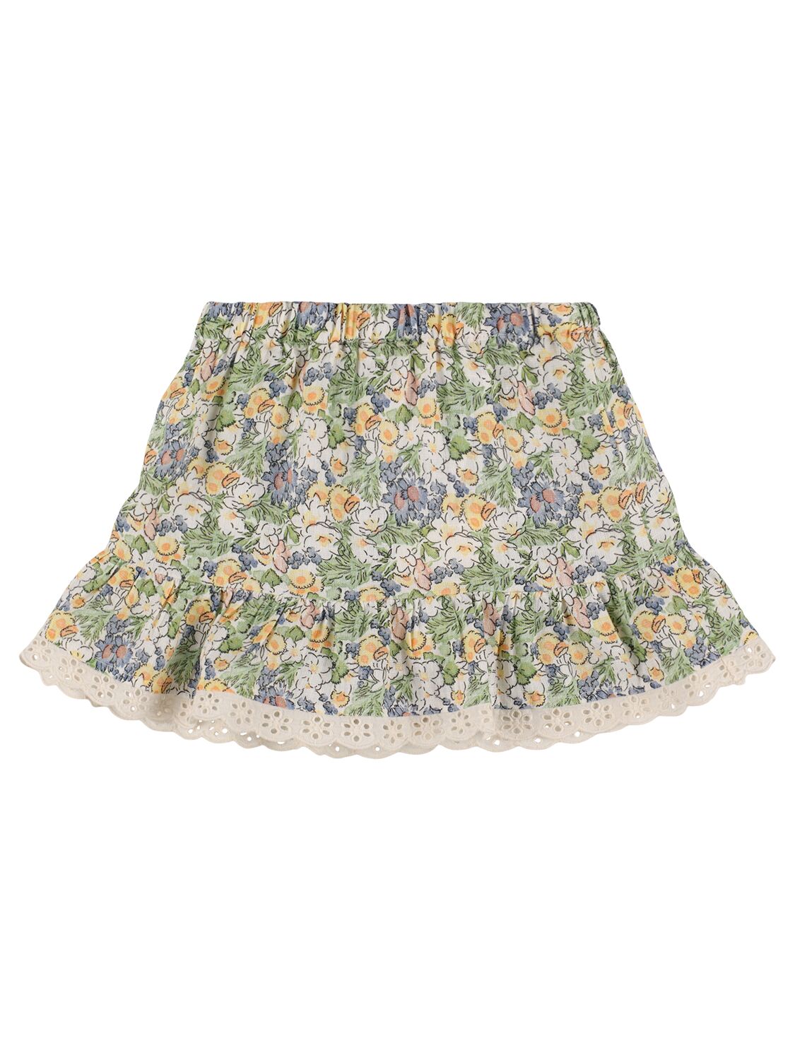 The New Society Kids' Printed Linen Skirt In Multicolor