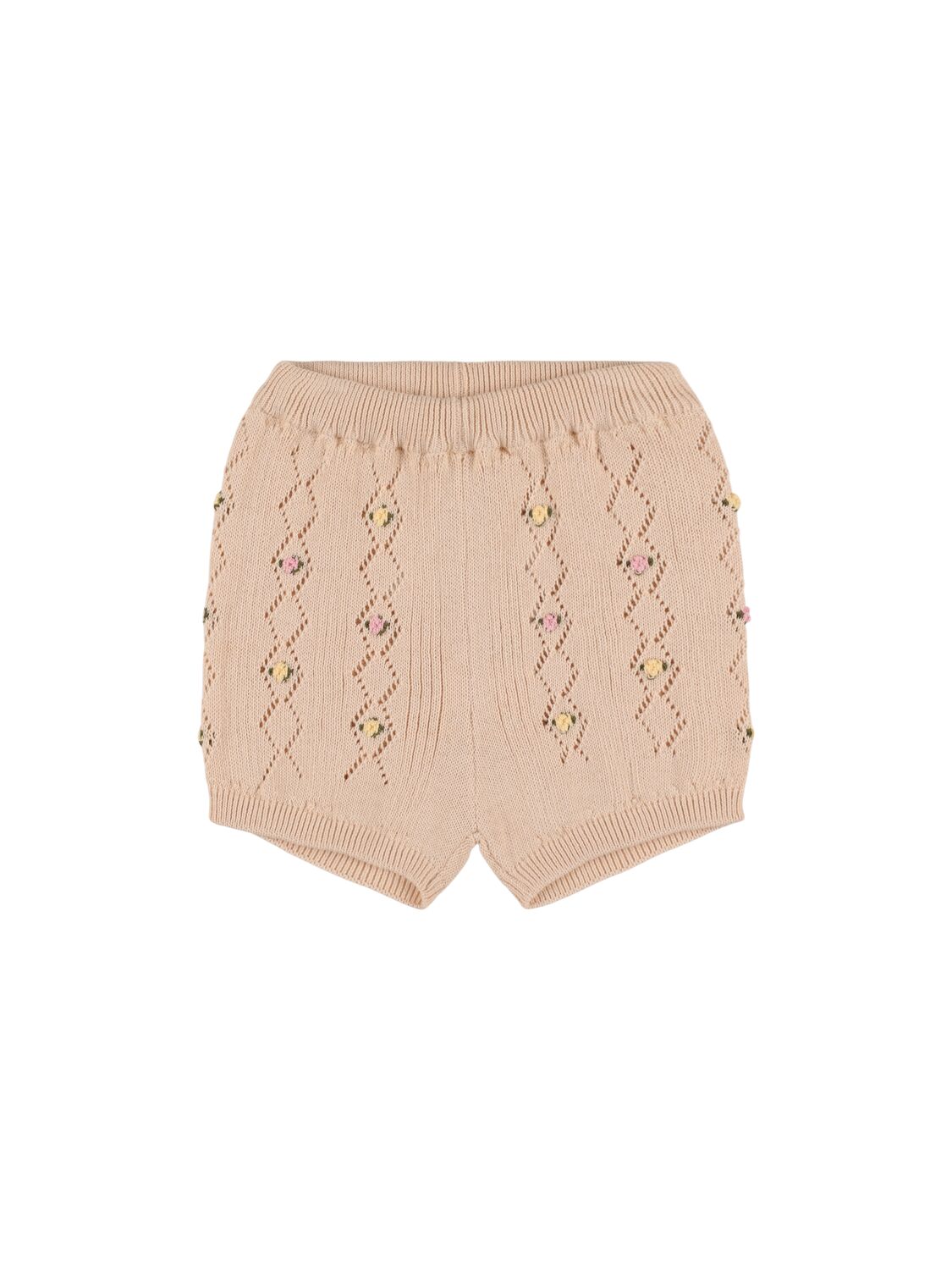 The New Society Kids' Organic Cotton Knit Shorts In Brown