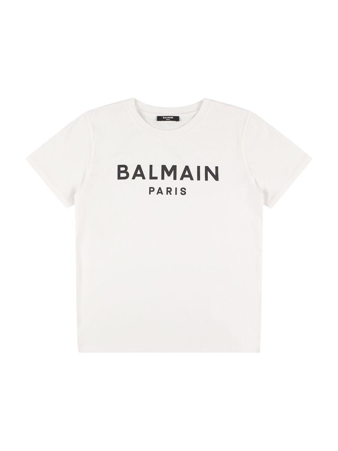 Balmain Kids' Logo Cotton Jersey T-shirt In White,black