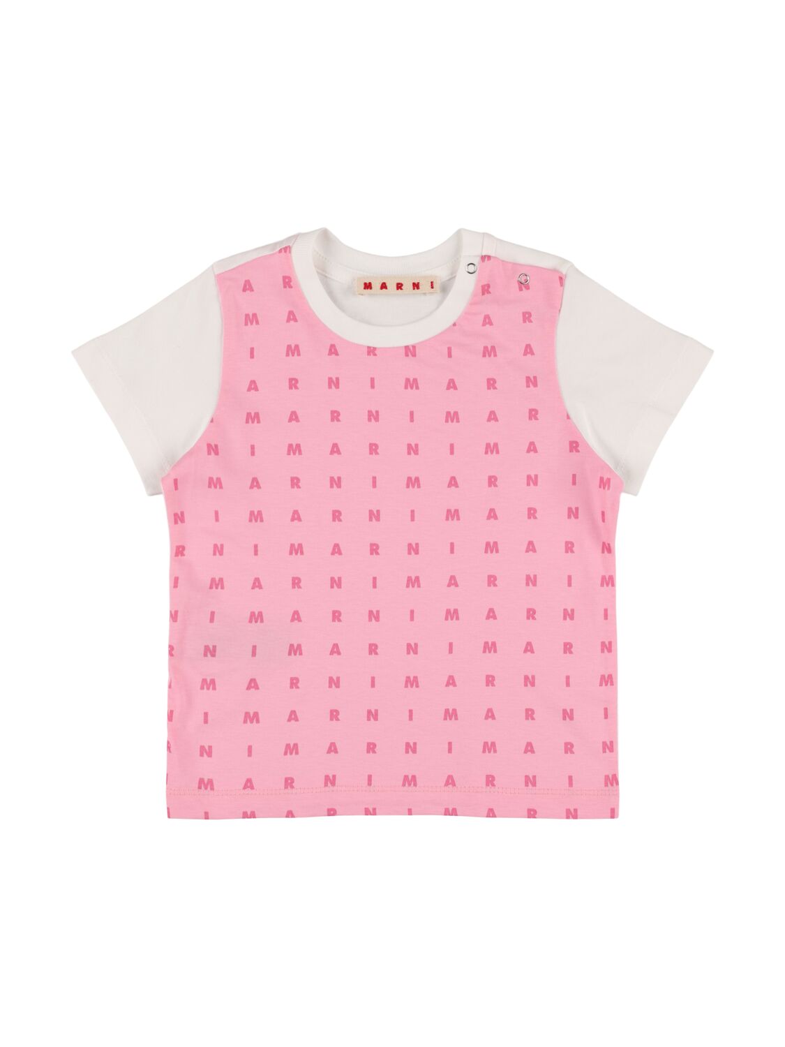 Marni Junior Kids' Contrasting Colour Cotton Jersey T-shirt In Pink