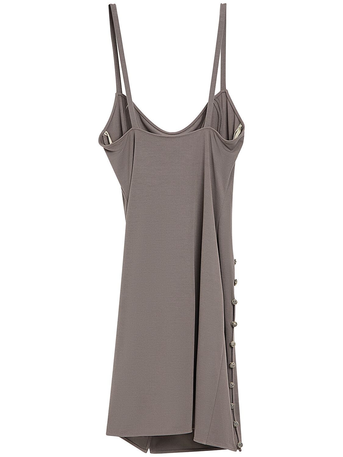 Shop Mithridate Embellished Tech Mini Dress In Taupe Grey