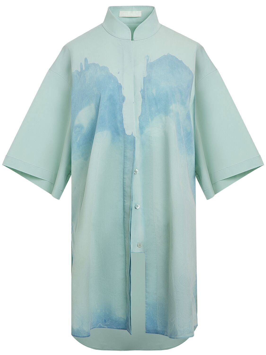 Mithridate Chinese Collar S/s Shirt In Green