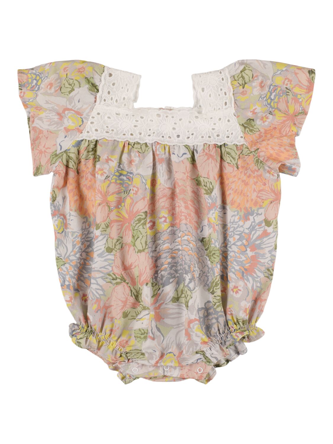 The New Society Babies' Printed Organic Cotton Romper In Multicolor