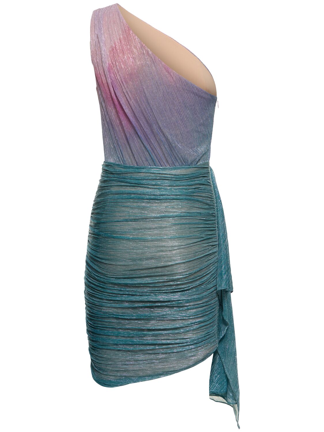Shop Patbo Sequined One Shoulder Mini Dress In Blue,pink