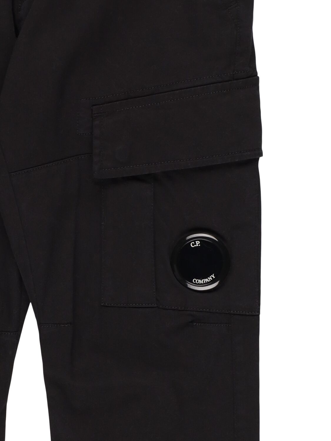 Shop C.p. Company Stretch Cotton Gabardine Cargo Pants In Black