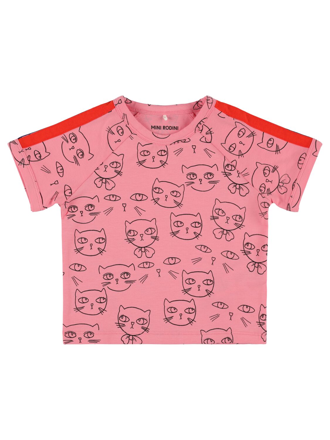 Mini Rodini Babies' Printed Organic Cotton T-shirt In Pink