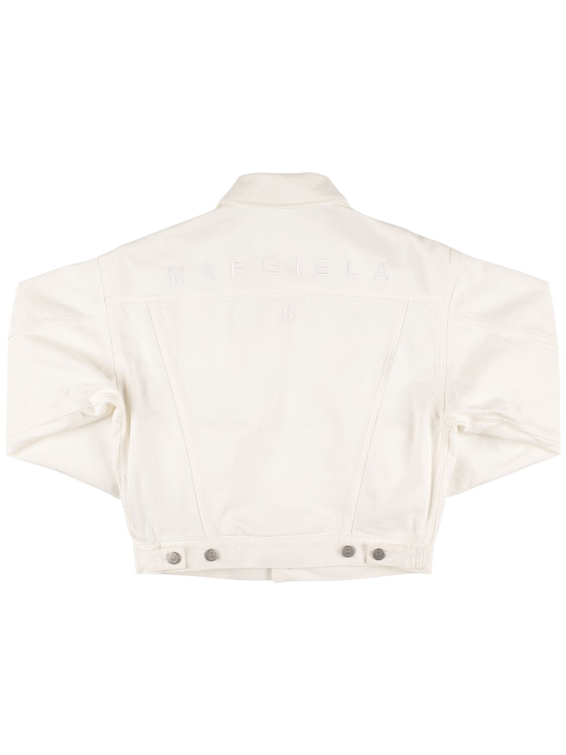 Shop Mm6 Maison Margiela Cotton Denim Jacket In White