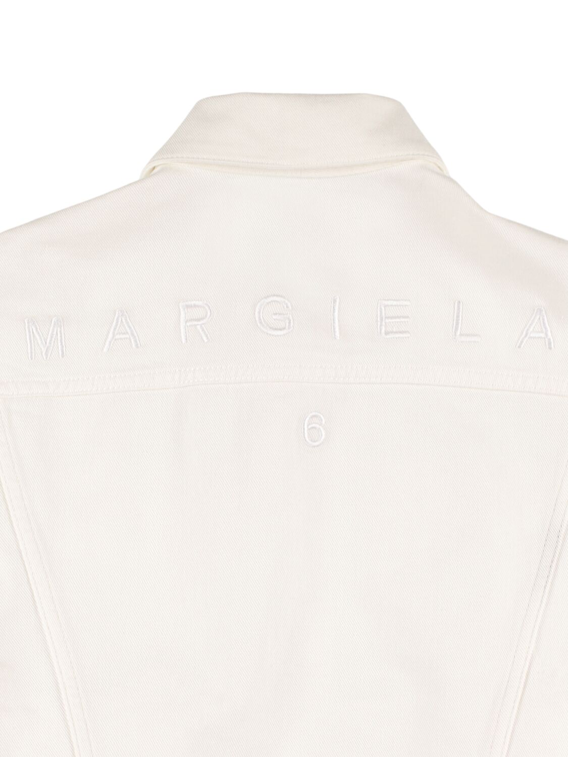 Shop Mm6 Maison Margiela Cotton Denim Jacket In White