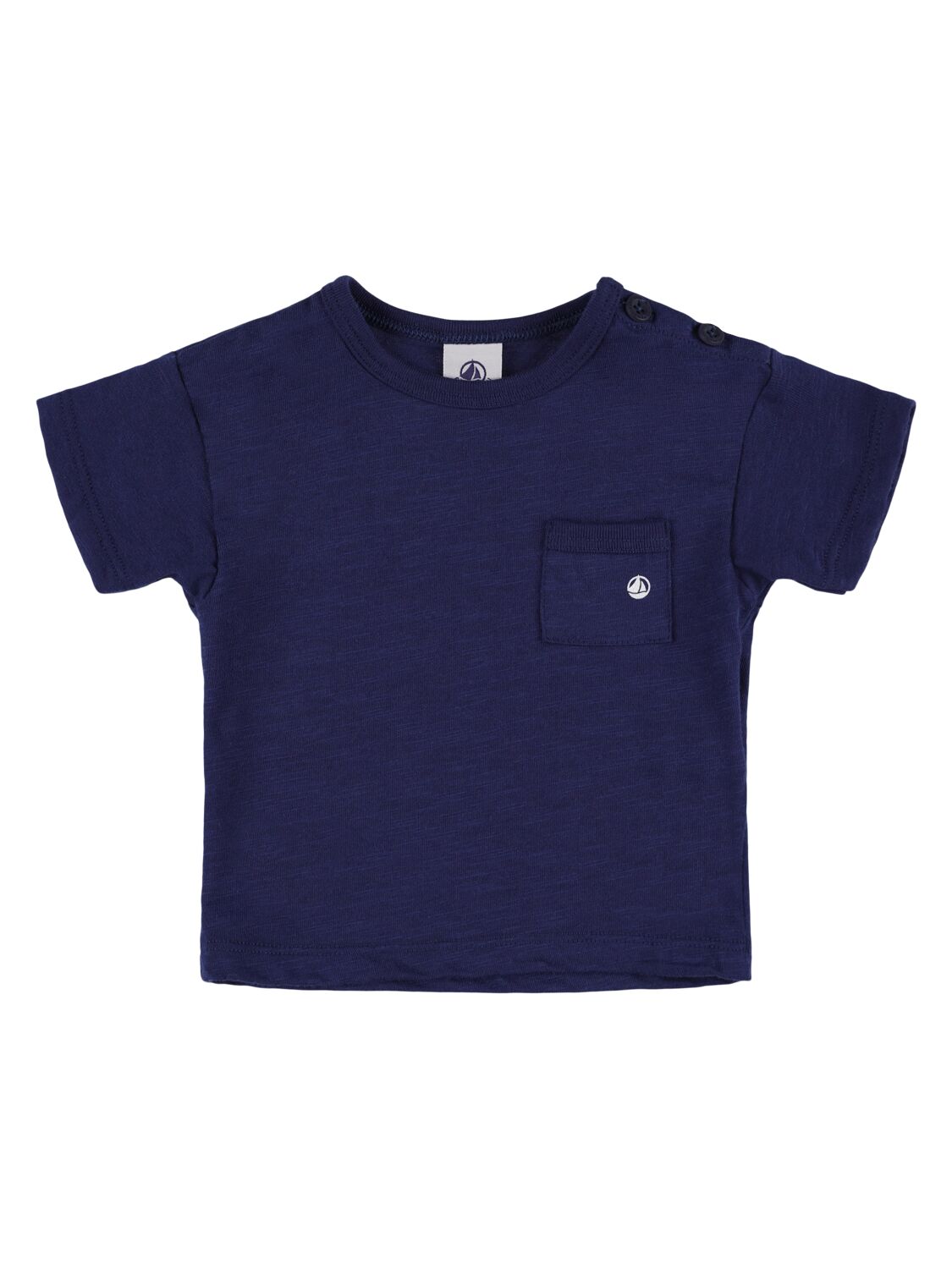 Petit Bateau Kids' Cotton T-shirt W/ Pocket In Navy