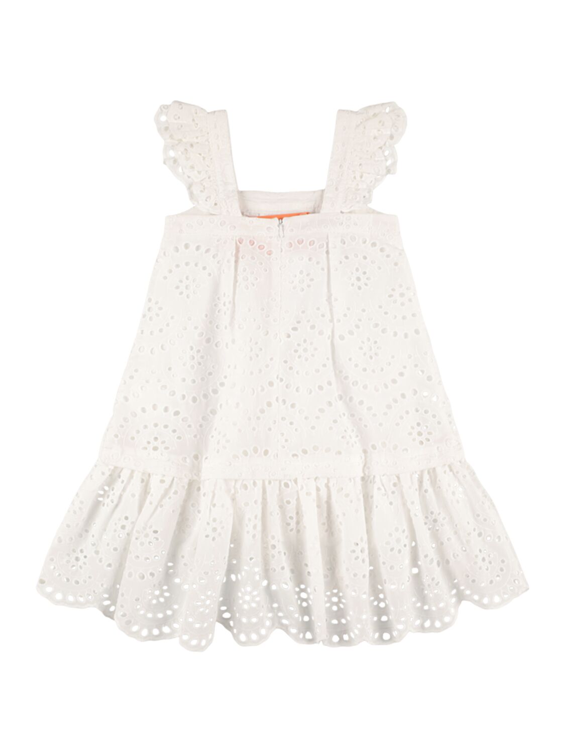 Shop Max & Co Cotton Eyelet Lace Dress W/ Ruffles In White