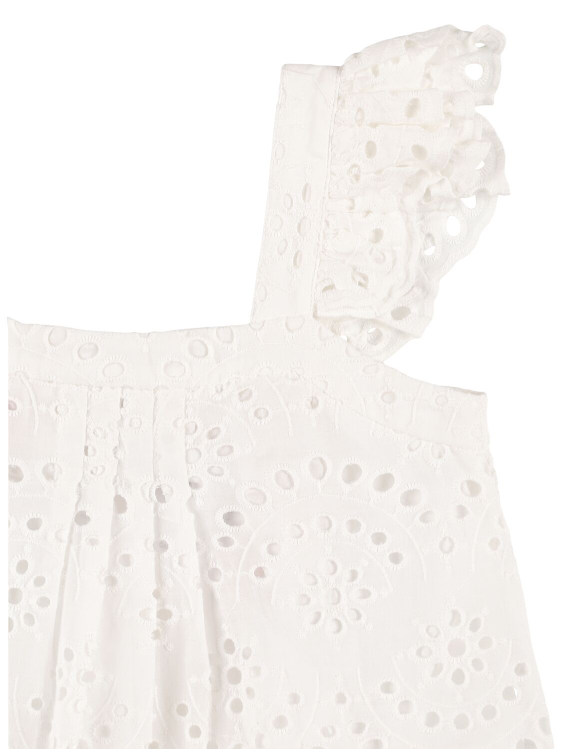 Shop Max & Co Cotton Eyelet Lace Dress W/ Ruffles In White