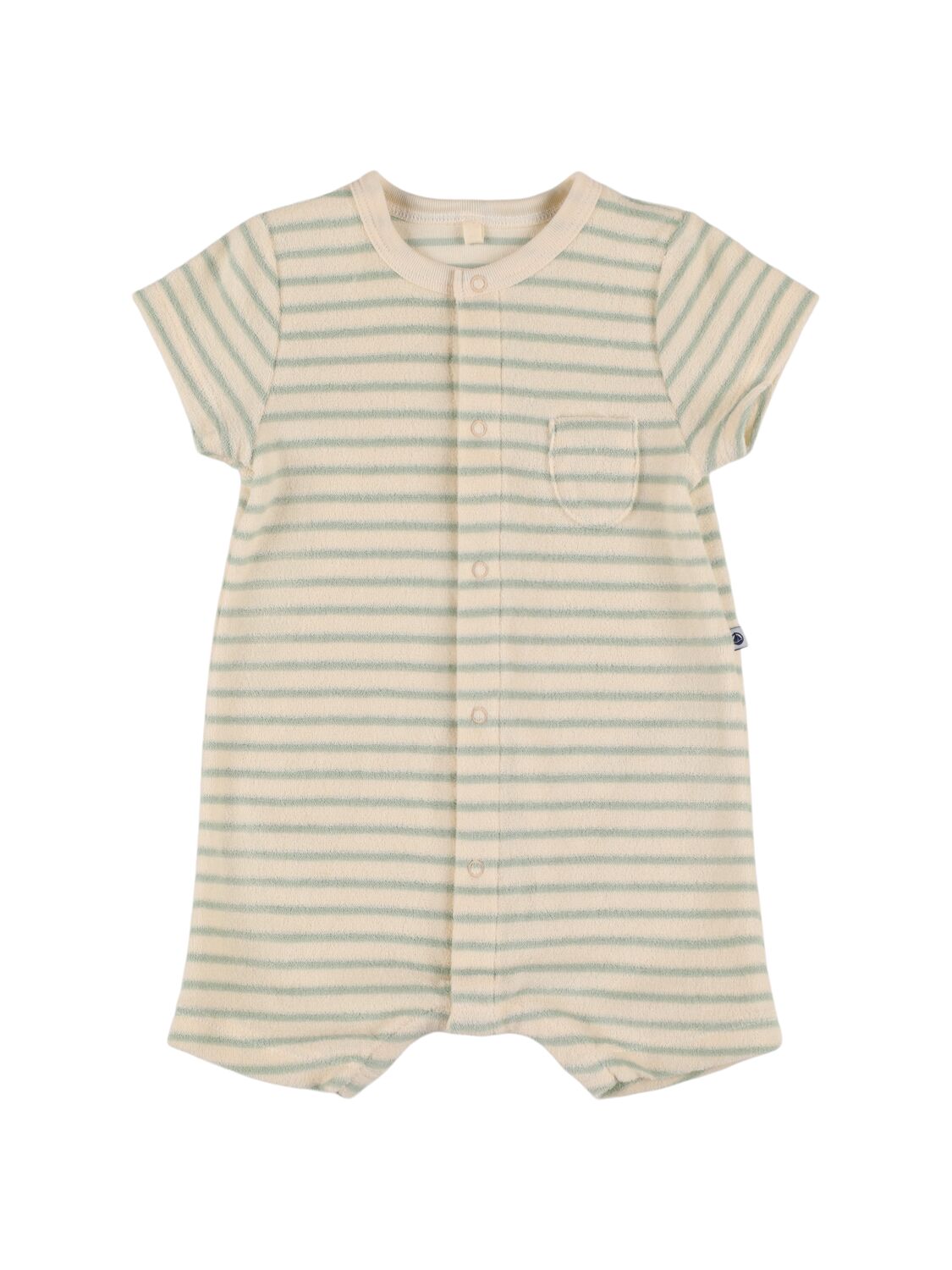 Image of Striped Cotton Terry Romper