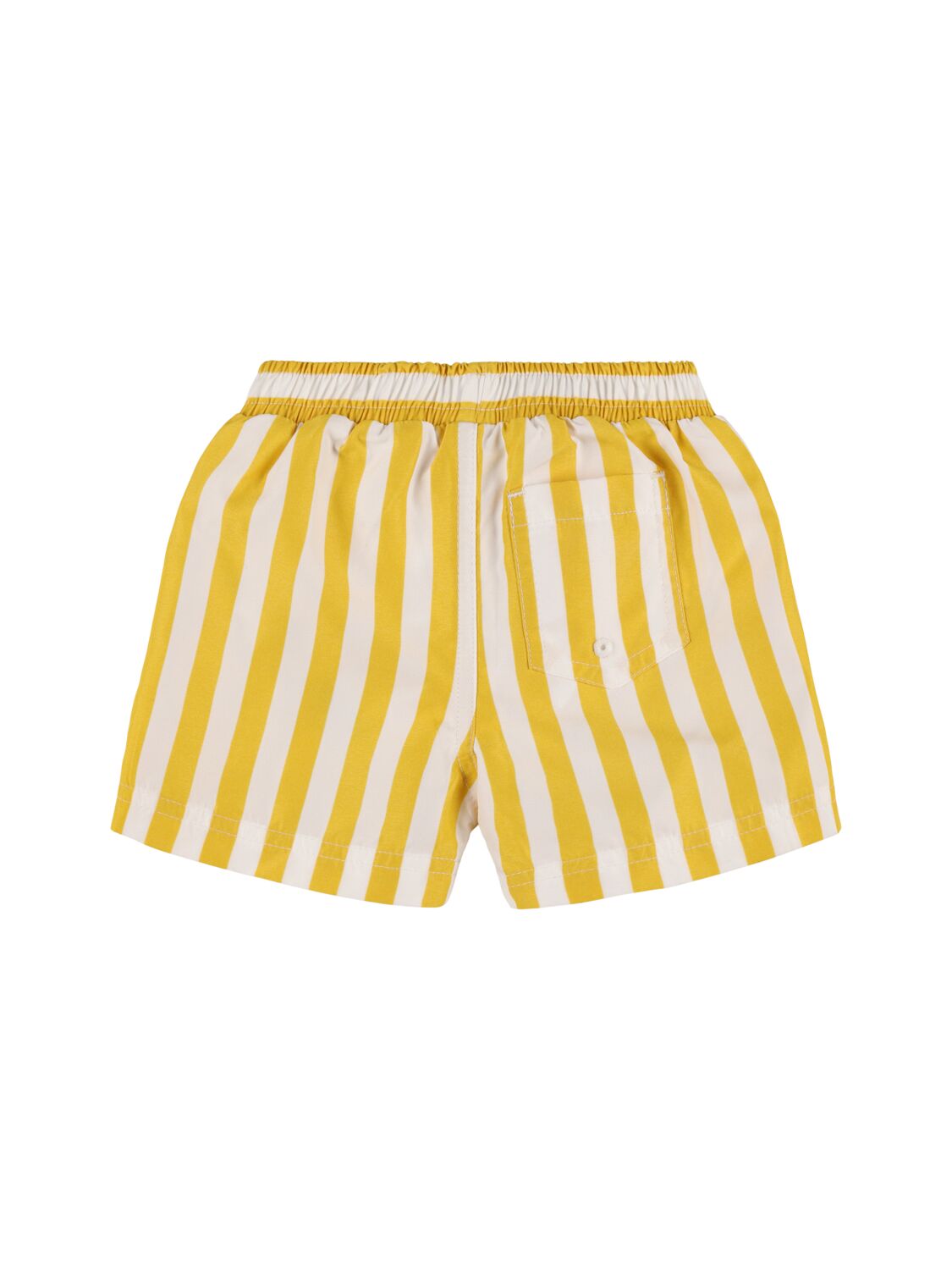 Shop Petit Bateau Striped Tech Swim Shorts In 白色,黄色