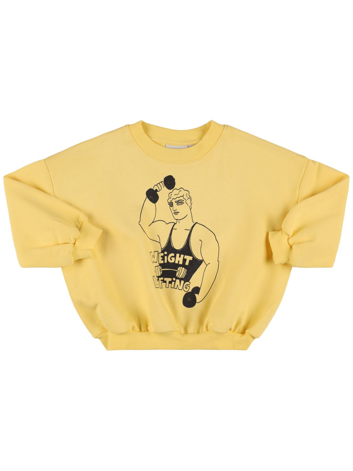 Mini Rodini Babies' Printed Cotton Sweatshirt In Yellow