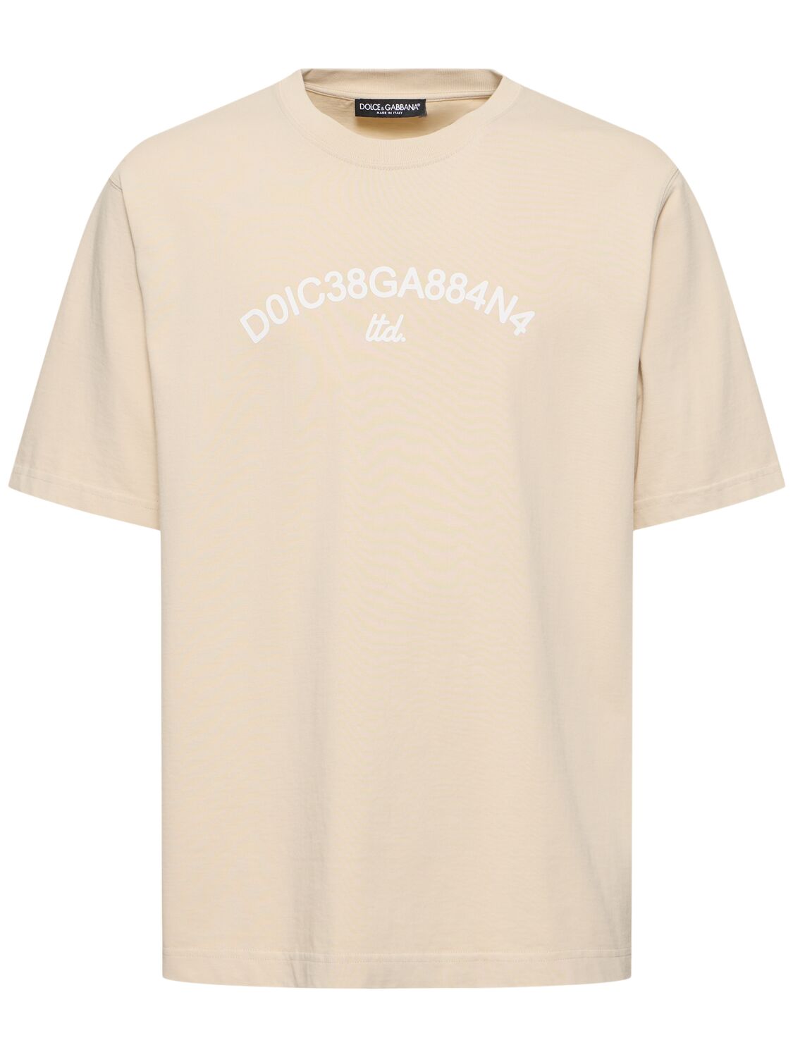 Dolce & Gabbana Jersey Crewneck T-shirt In 米黄色
