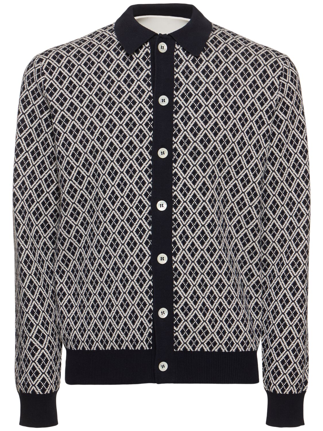 Image of Diamond Cotton Knit Cardigan