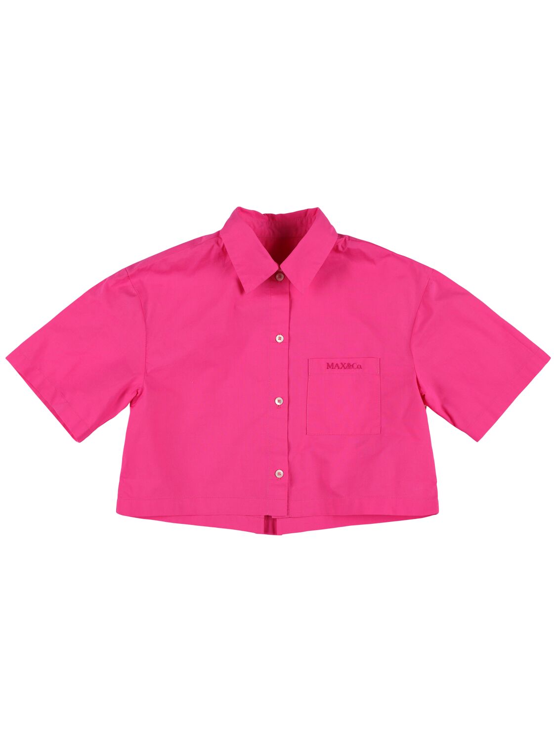 Max & Co Kids' Cotton Poplin Shirt In Fuchsia