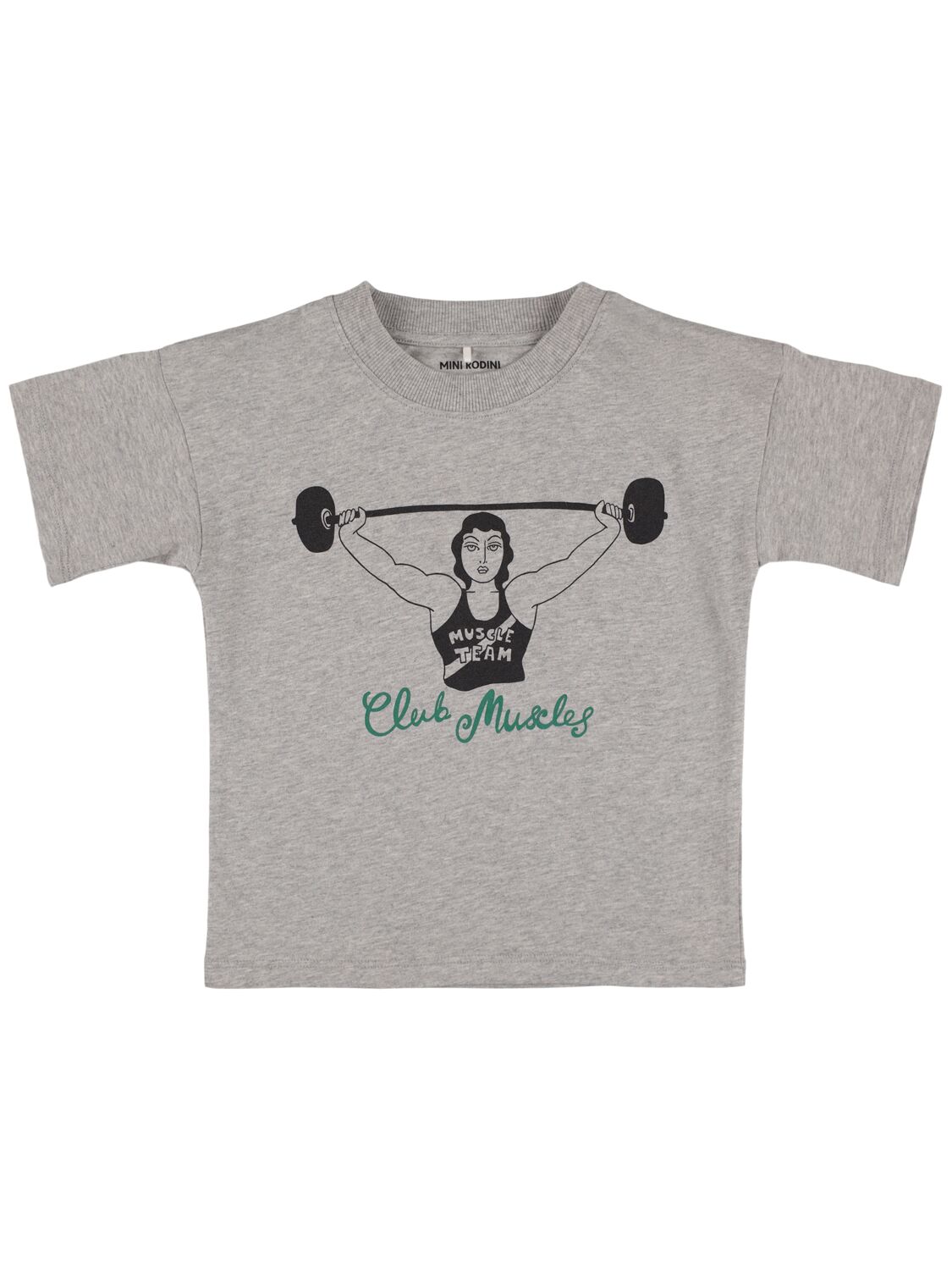 Mini Rodini Babies' Printed Organic Cotton T-shirt In Grey