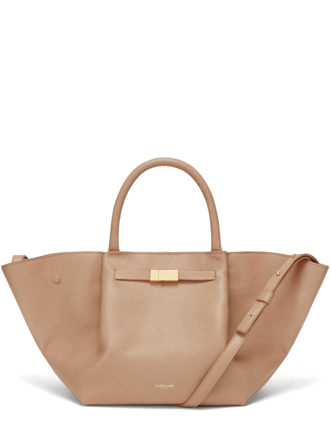 Demellier Grained Leather The New York Tote Bag In Light Tan