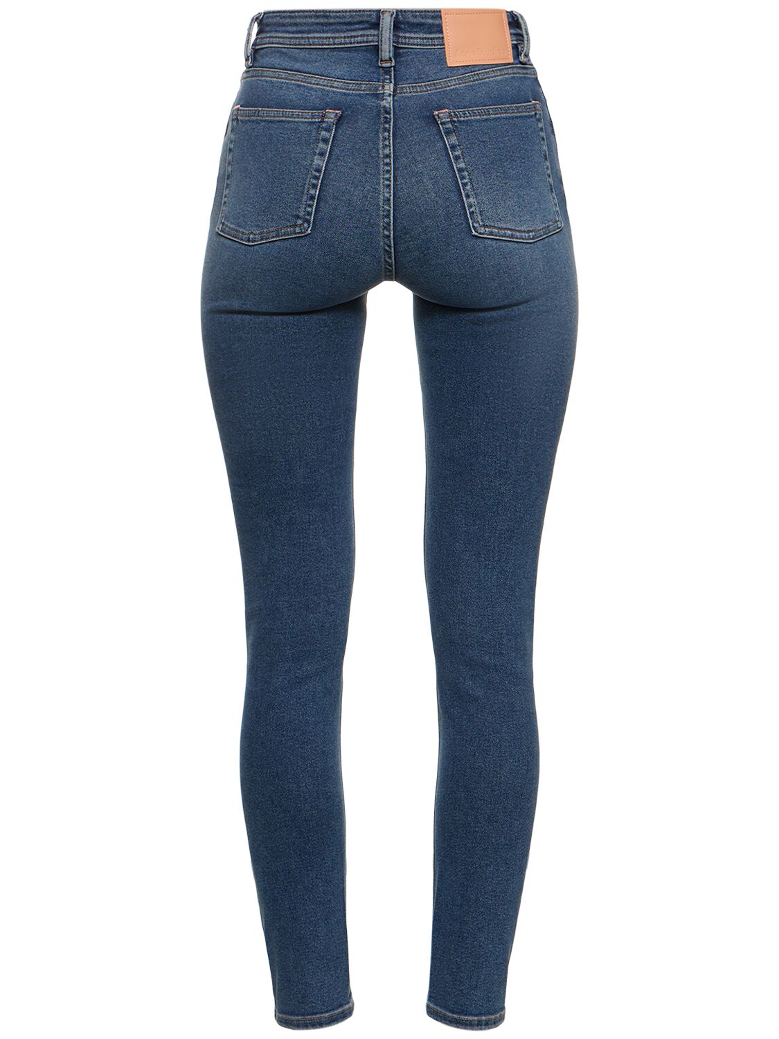 Shop Acne Studios Peg High Waisted Denim Skinny Jeans In 蓝色