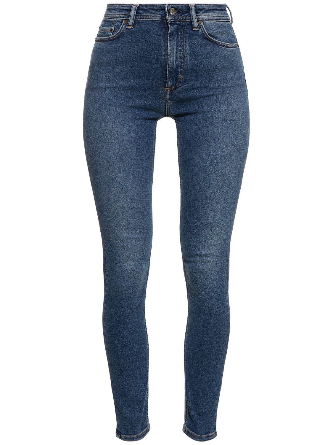 Shop Acne Studios Peg High Waisted Denim Skinny Jeans In 蓝色