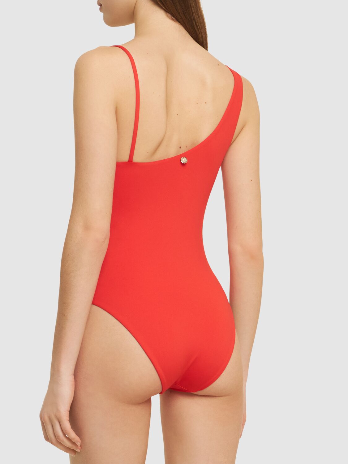 Shop Max Mara Clara Jersey One Piece Swimsuit In Coral