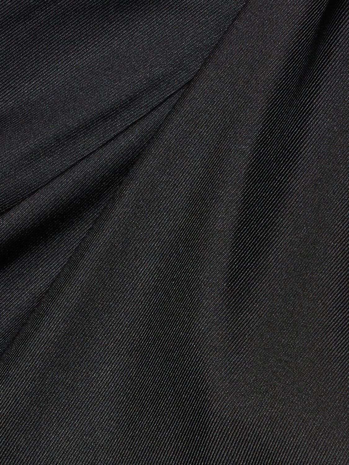 Shop Loulou Studio Adela Asymmetric Silk Midi Dress In 黑色