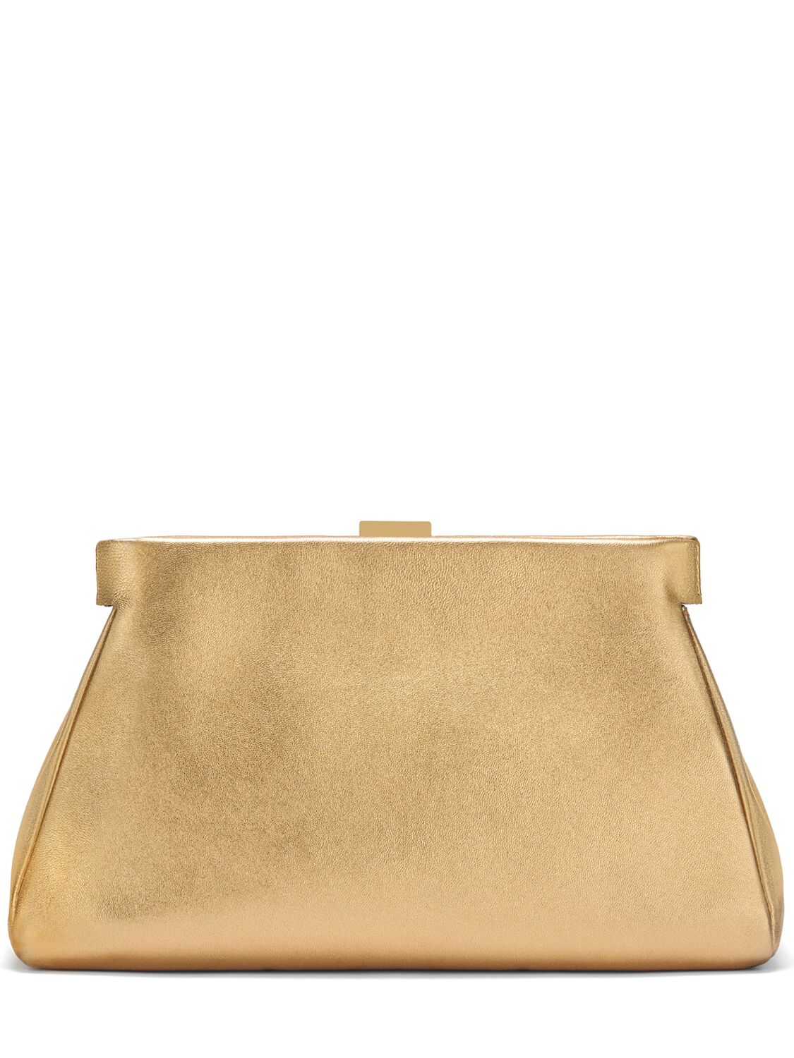 Shop Demellier Cannes Metallic Slim Smooth Leather Bag In Gold