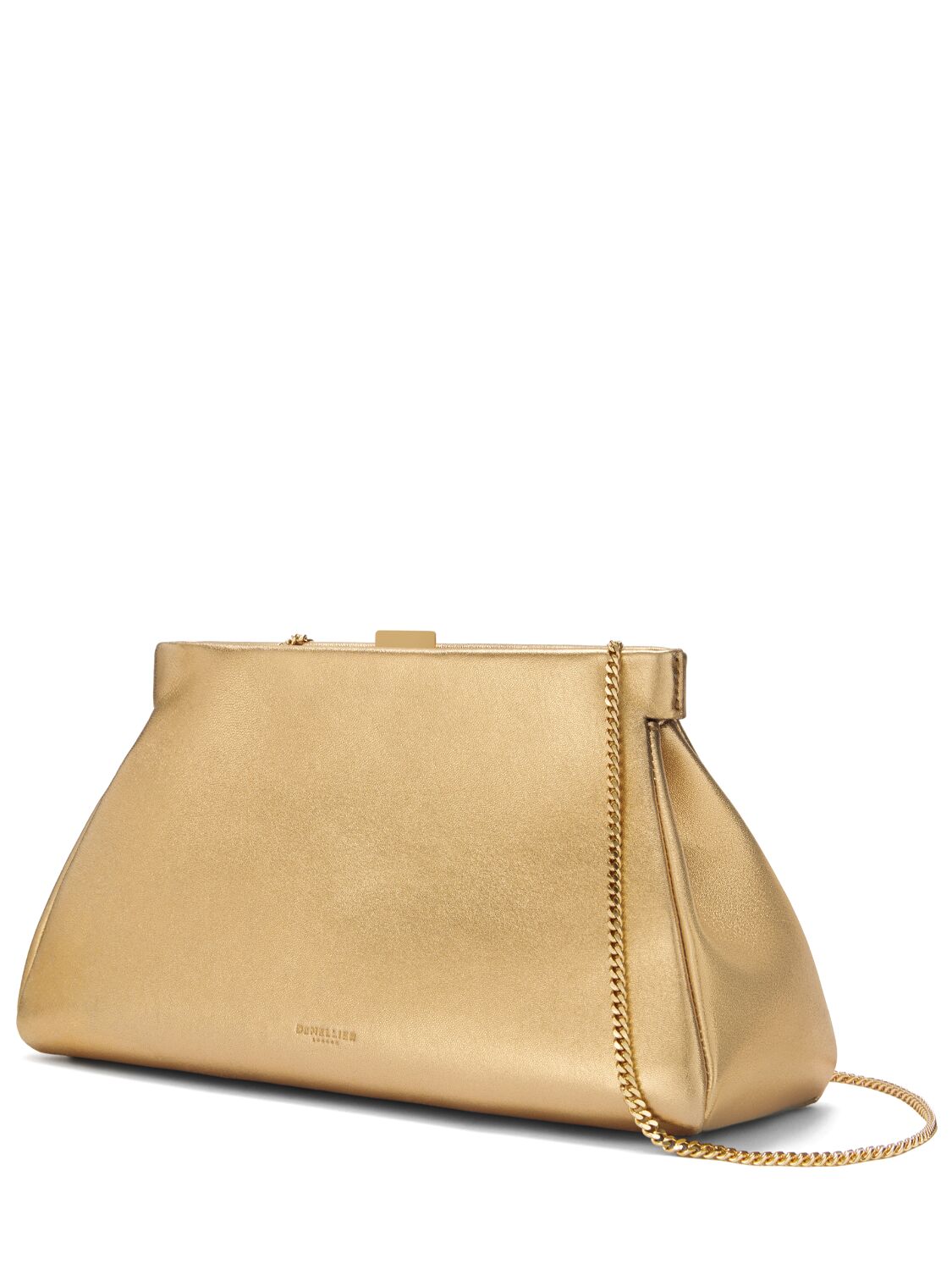 Shop Demellier Cannes Metallic Slim Smooth Leather Bag In Gold
