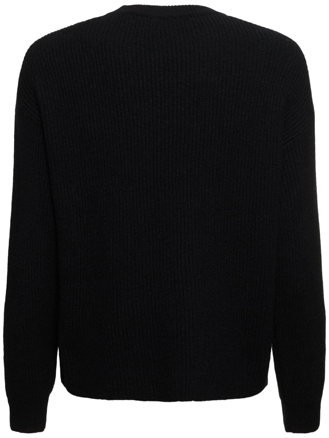 Shop Sunflower Air Wool Blend Rib Knit Sweater In 黑色