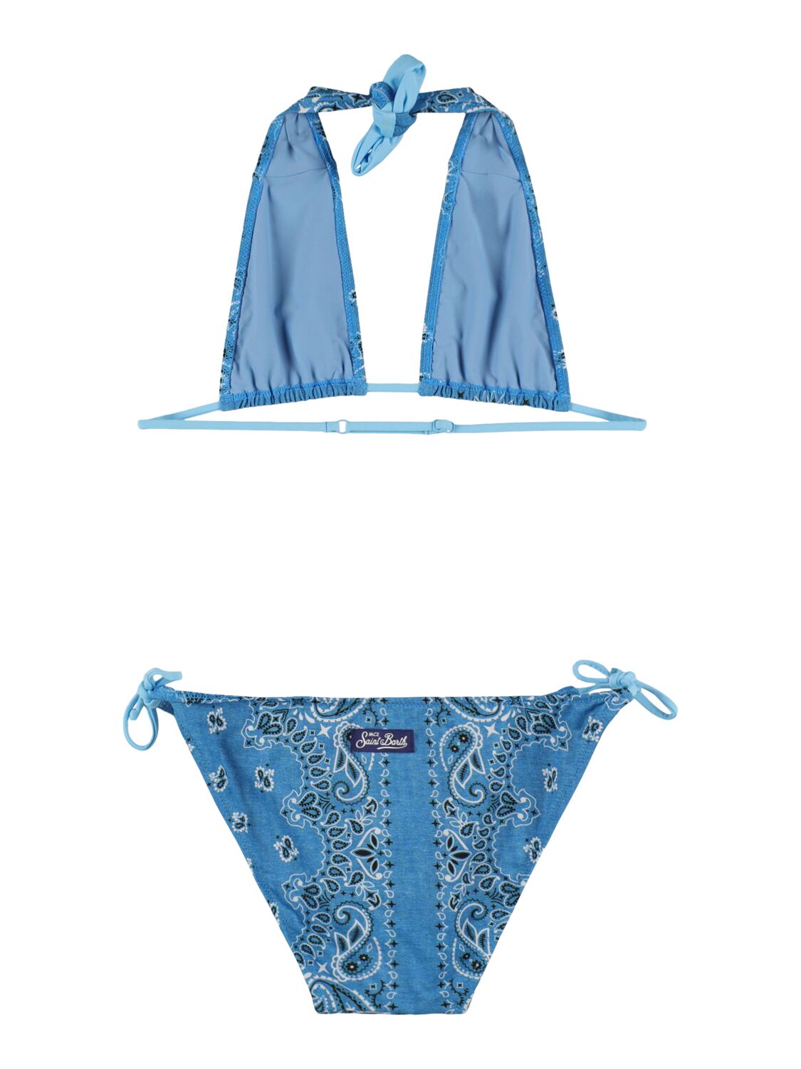 Shop Mc2 Saint Barth Bandana Printed Bikini In 浅蓝色