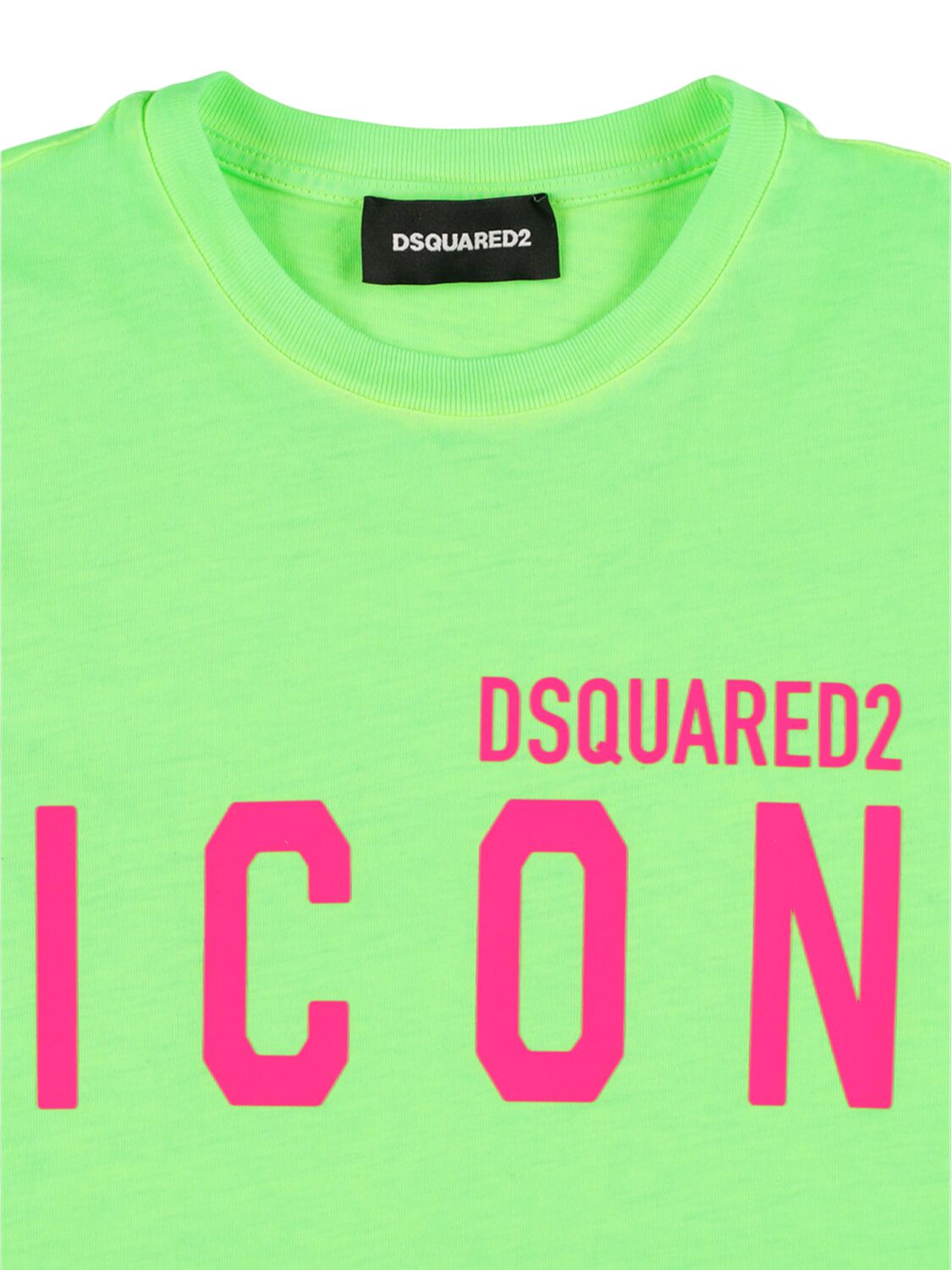 Shop Dsquared2 Printed Logo Cotton T-shirt In Green
