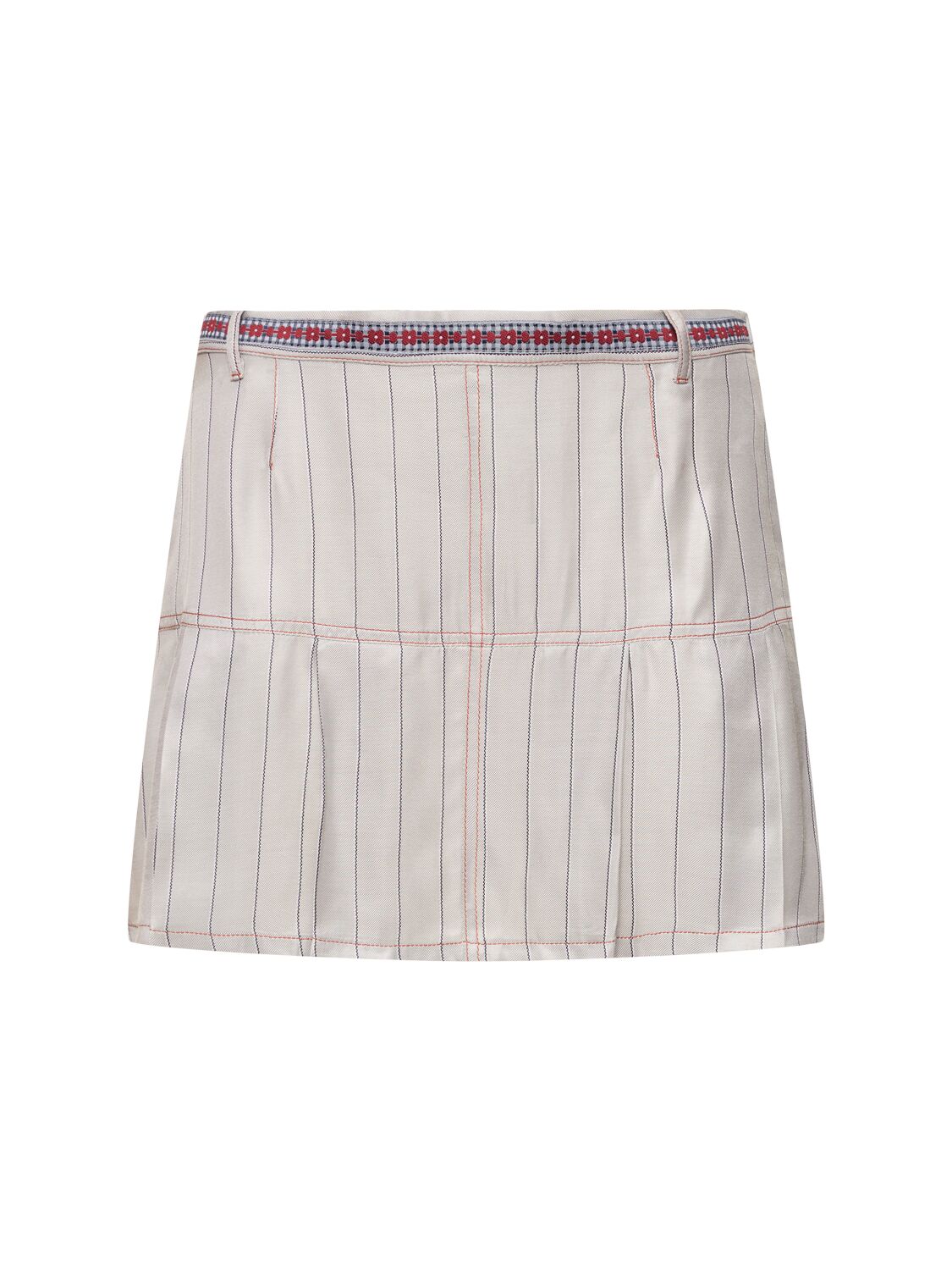 Cormio Chelsey Pleated Viscose Mini Skirt In 米黄色