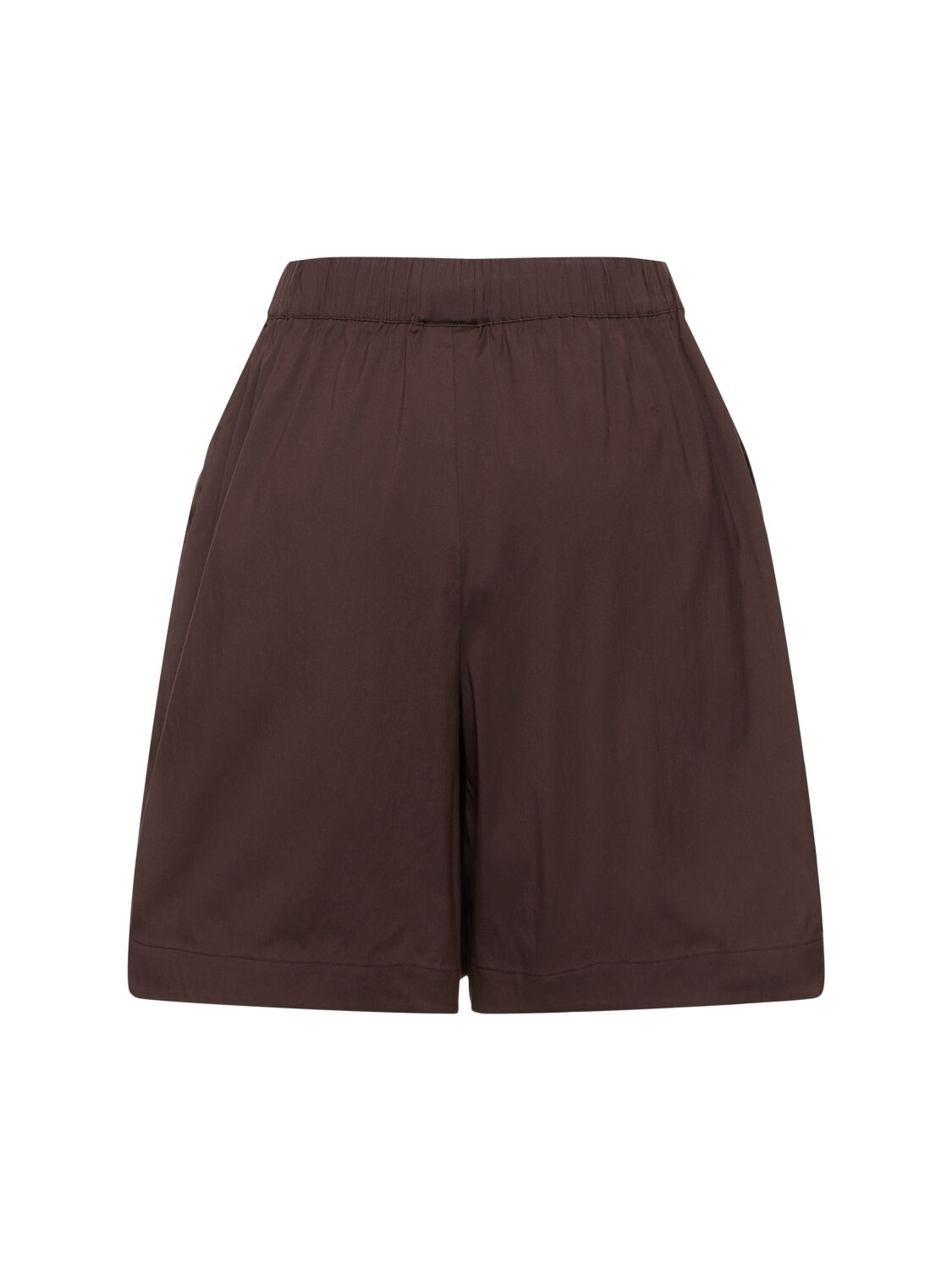 Shop Max Mara Oliveto Poplin Shorts In Brown