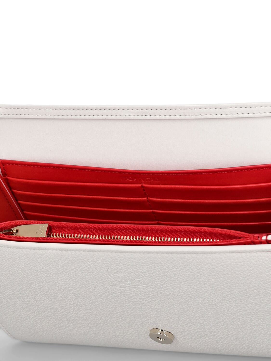 Shop Christian Louboutin Paloma Loubinthesky Leather Clutch In White