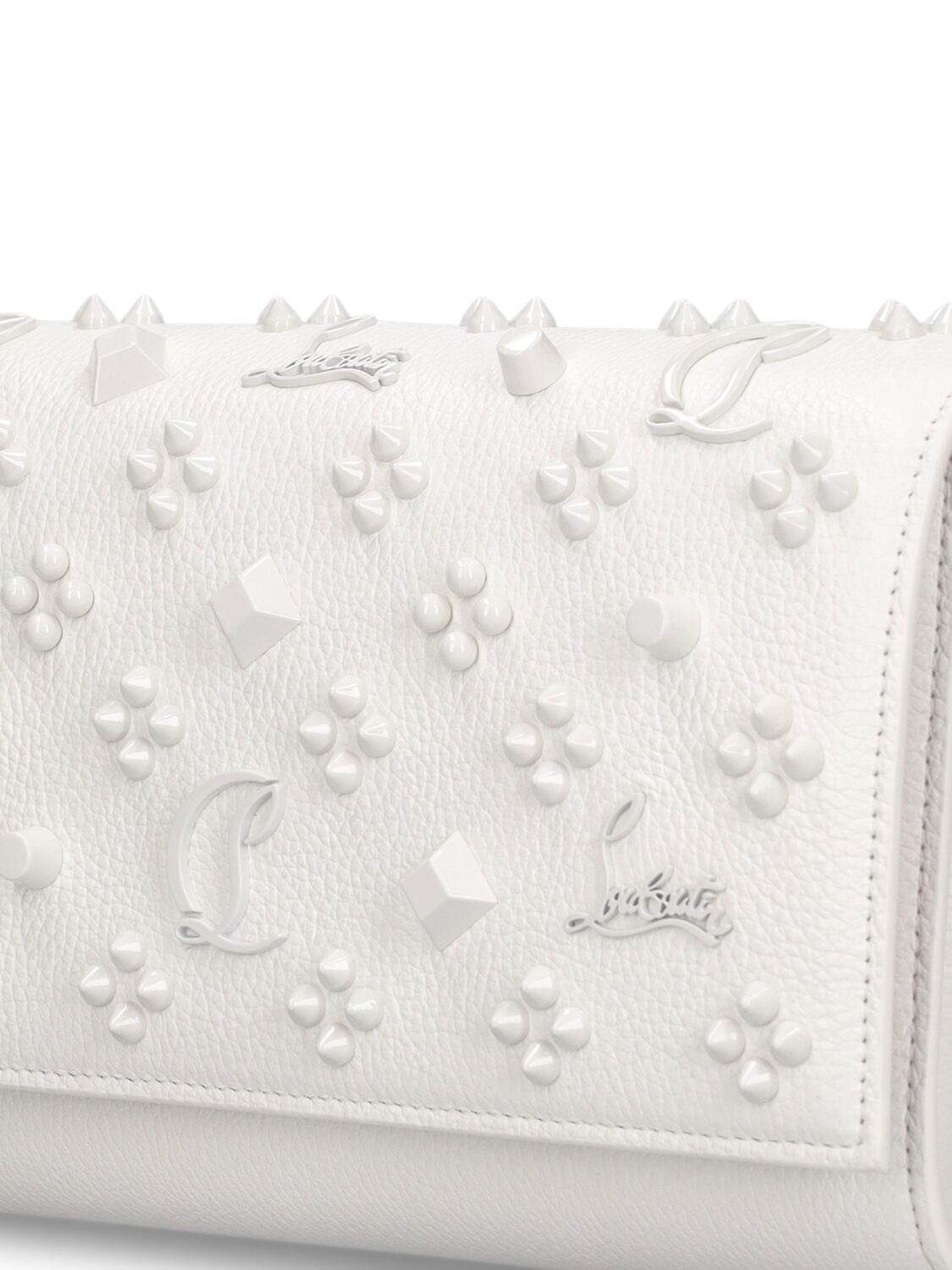 Shop Christian Louboutin Paloma Loubinthesky Leather Clutch In White