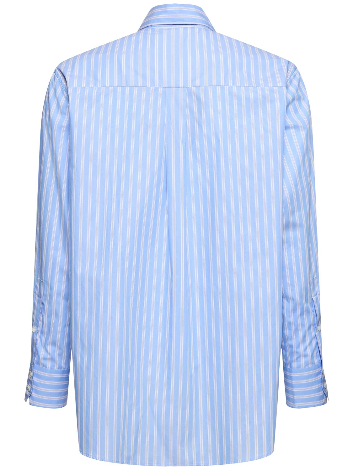 Shop Bluemarble Smiley Striped Cotton Poplin Shirt In Blue