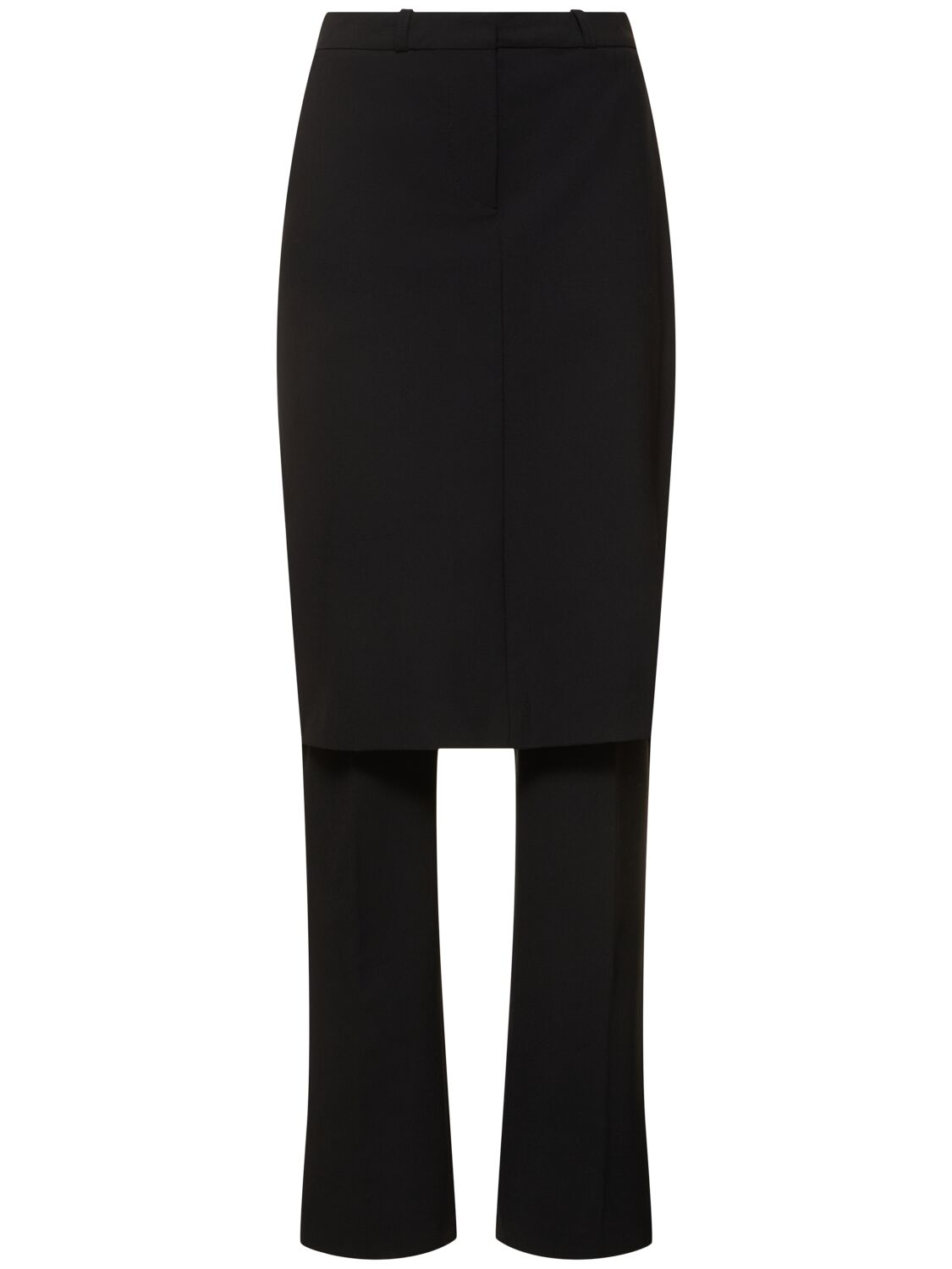 Image of Tailored Wool Blend Skirt-pants