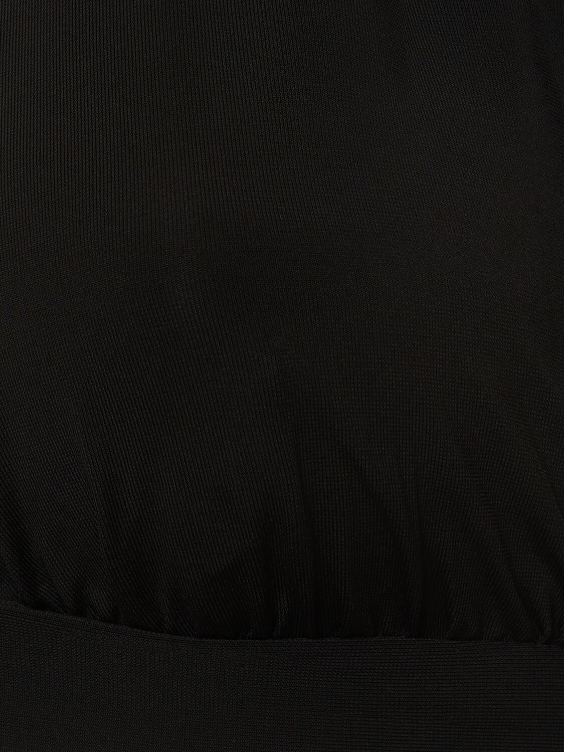 Shop Max Mara Girone Fluid Jersey Wraparound Top In Black