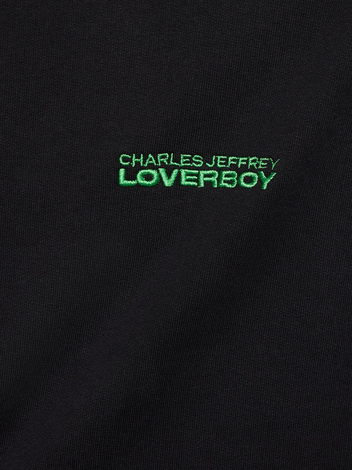 Shop Charles Jeffrey Loverboy Ears Organic Cotton Hoodie In Black