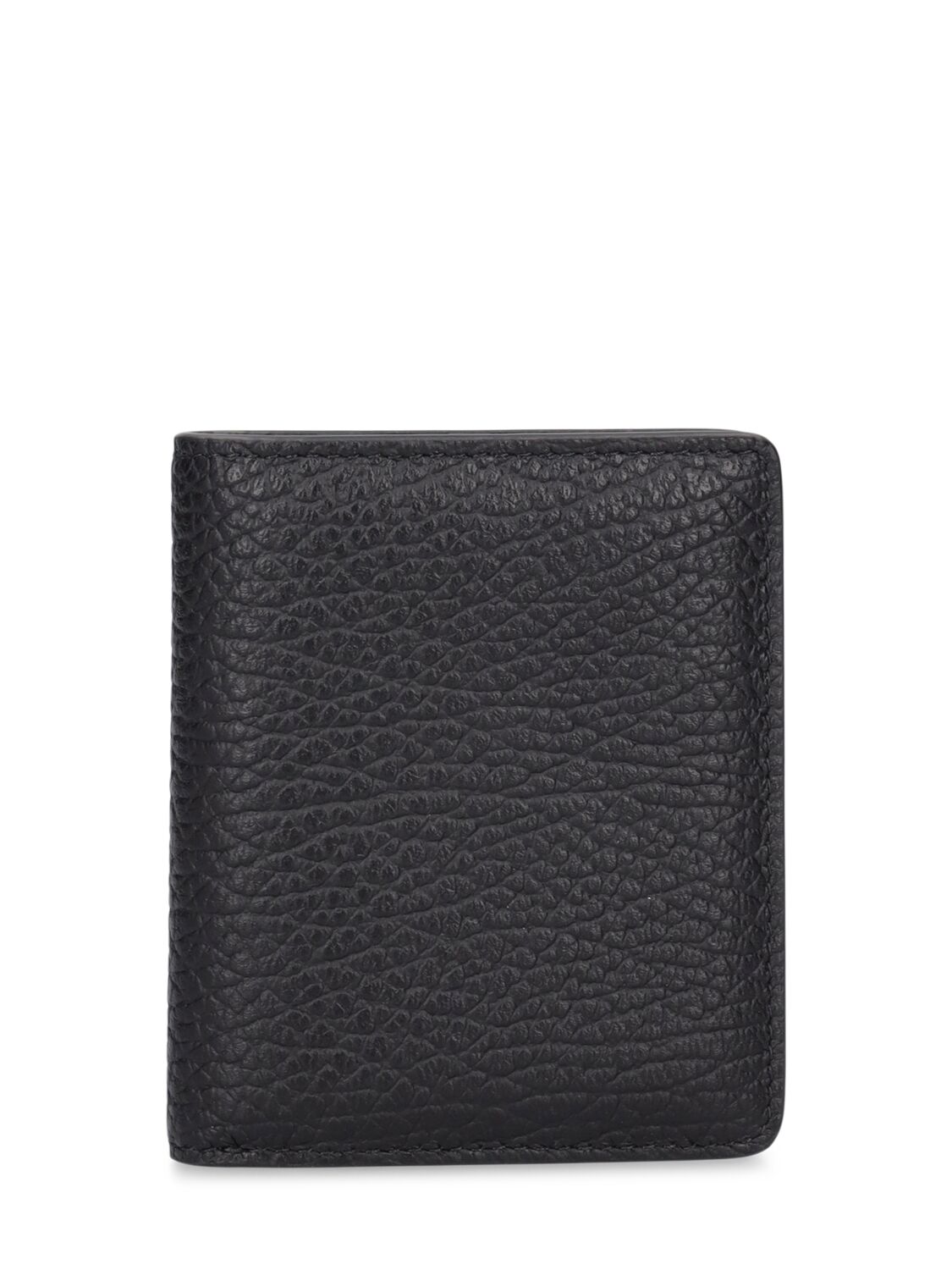 Maison Margiela Grainy Leather Clip Wallet In Black